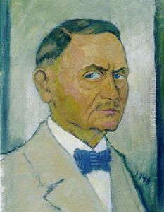 Selbstportrait Mit Fliege by Berthold Hellingrath