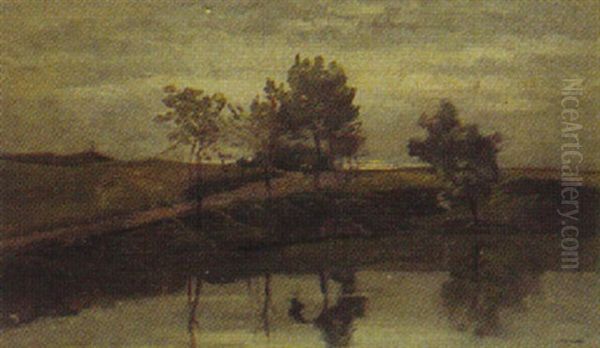 Weg Am See In Weiter Landschaft - view 1