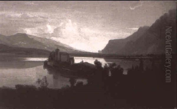 Gebirgige Landschaft Mit Schlosinsel In Einem See - view 1