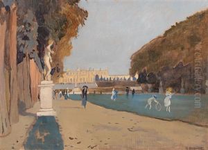 Walking In The Palace Grounds by Rudolf Hellwag