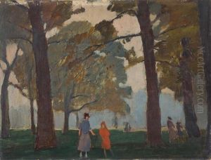Herbstabend Im Park by Rudolf Hellwag