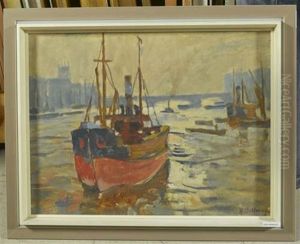 Schiff Auf Themse by Rudolf Hellwag