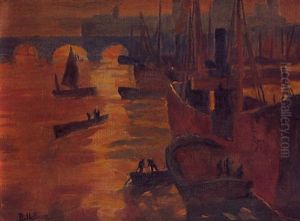 Hafenszene by Rudolf Hellwag