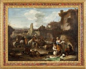 Popolani Alla Fonte by Dirk Theodoor Helmbreker