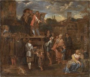 Scena Di Mercato by Dirk Theodoor Helmbreker