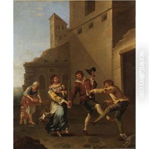 Contadini Che Danzano by Dirk Theodoor Helmbreker