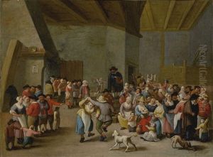 An Interior Scene With Merry-making Figures An Interior Scene With Merry-making Figures