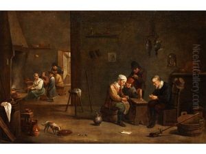 Hollandisches Interieur Mit Genredarstellung by Matheus van Helmont