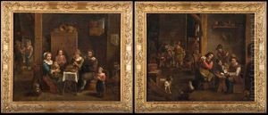 Le Repas Familial (2 Works) by Matheus van Helmont