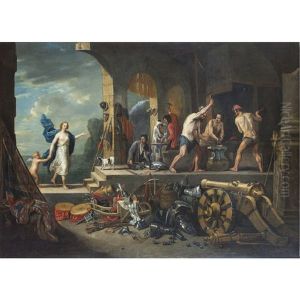 Venus At The Forge Of Vulcan Or An Alegory Of Fire by Matheus van Helmont