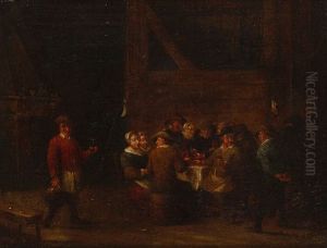 Feiernde Tischgesellschaft by Matheus van Helmont