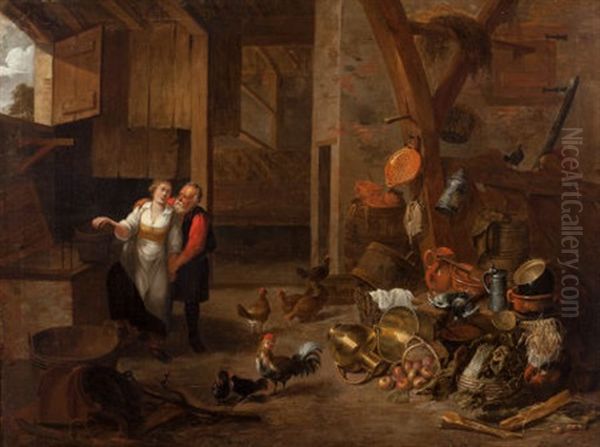 Peasant Couple In An Interior With A Kitchen Still Life - view 1