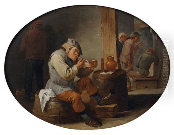 Interieur De Taverne Avec Un Fumeur - view 1