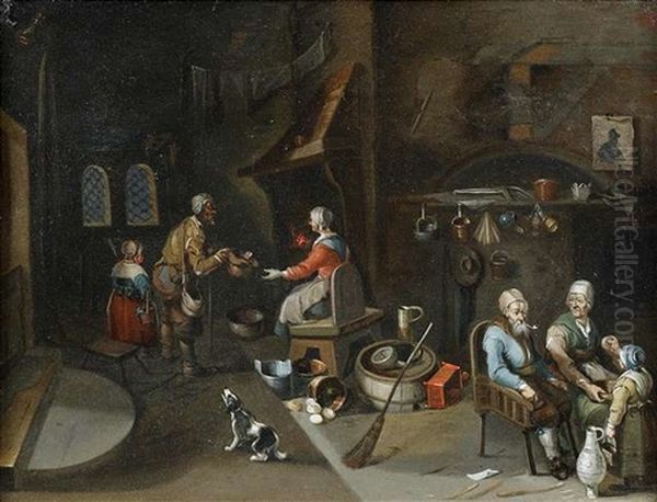 Interieur Eines Wirtshauses (+ Interieur Einer Bauernkuche; Pair) - view 1