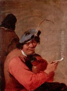 A Peasant Holding A Flaggon And Smoking A Pipe A Peasant Holding A Flaggon And Smoking A Pipe
