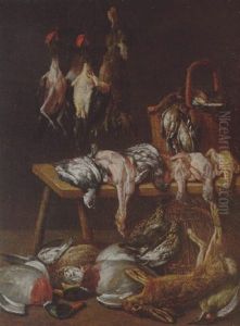 A Larder Still Life With Game by Matheus van Helmont