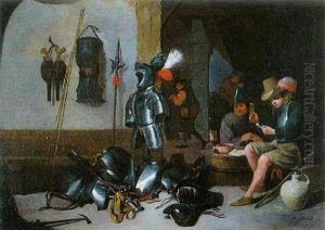 Interieur De Corps De Garde by Matheus van Helmont