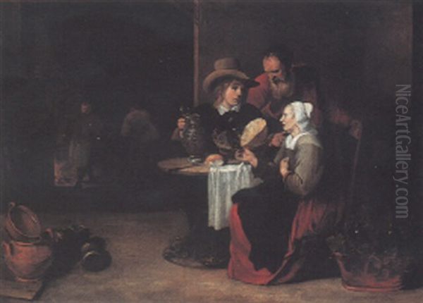 Kitchen Interior With A Young Man And An Elderly Couple Seated At A Table - view 1