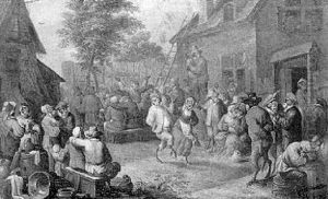 Singerie: La Kermesse Du Village by Matheus van Helmont