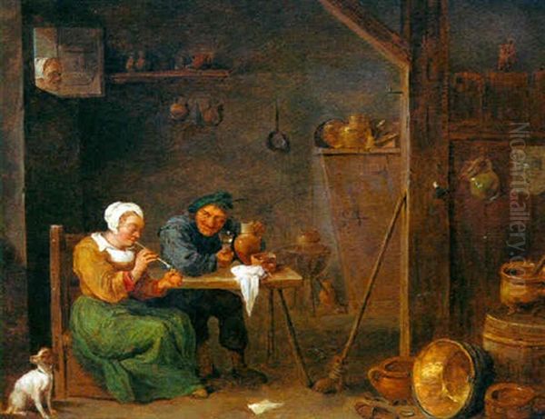 Scene D'interieur Avec Fumeur - view 1