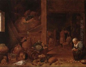 Interieur De Cuisine by Matheus van Helmont