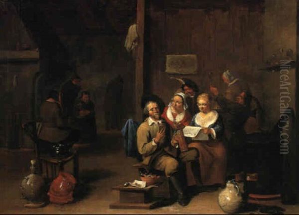 Peasants Making Merry In A Tavern Interior - view 1