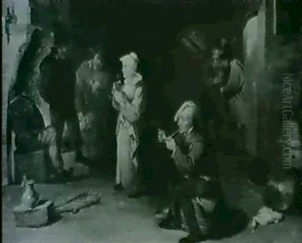 Interior With Peasants Smoking And Drinking - view 1