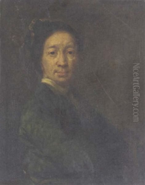 Portrait Of The Artist In A Green Coat - view 1
