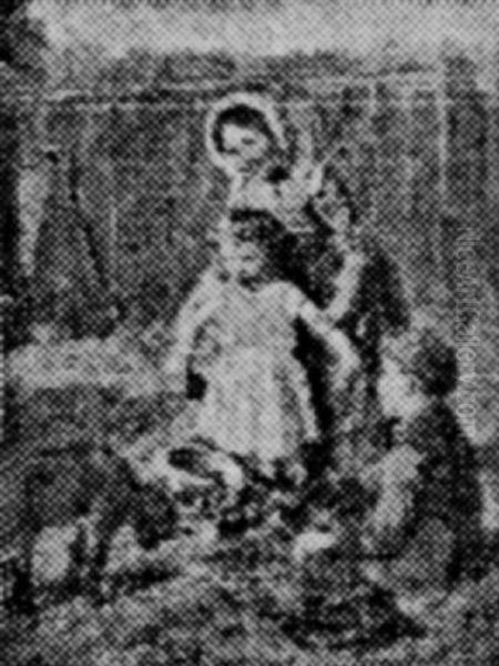 Children With Goat - view 1