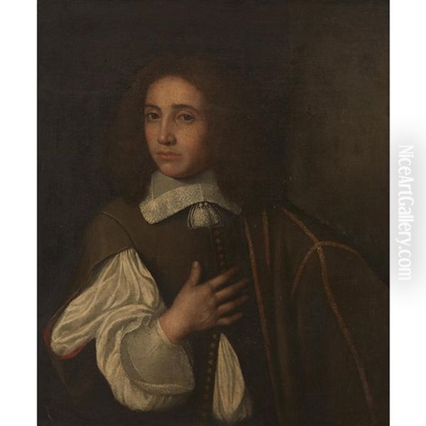 Portrait Of A Gentleman, Half-length, Holding Right Hand To His Chest - view 1