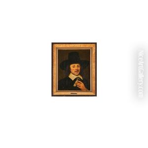 Portrait Of A Gentleman With White Collar And Black Hat