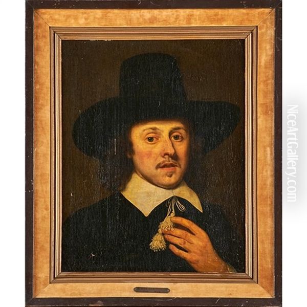 Portrait Of A Gentleman With Lawn Collar And Black Hat - view 1