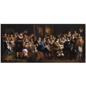 The Celebration Of The Peace Of Munster, 18 June 1648, In The Headquarters Of The Crossbowmen's Civic Guard (st. George Guard), Amsterdam by Bartholomeus Van Der Helst