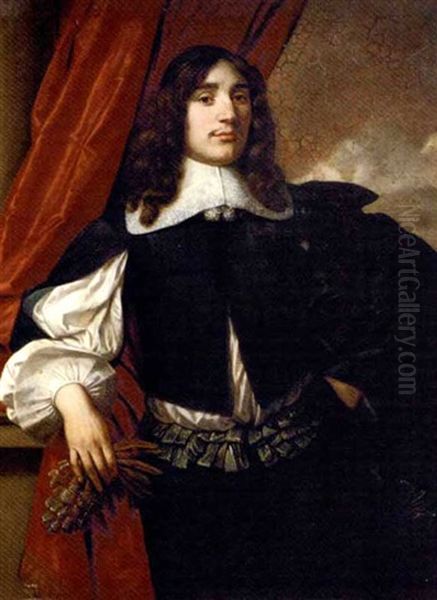 Portrait Of A Gentleman, Three-quarter-length, His Gloves In His Right Hand - view 1