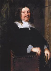 Portrait D'homme La Main Posee Sur Le Montant D'une Chaise