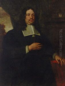 Portrait Of A Gentleman Wearing A Black Doublet With A Lawn Collar