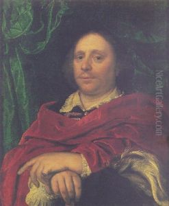 Portrait Of A Man Holding A Plumed Hat by Bartholomeus Van Der Helst