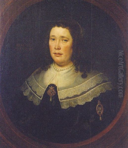 Portrait Of A Lday In A Black Dress With A Lace - view 1