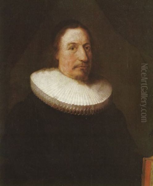 A Portrait Of A Gentleman With A Ruff Collar And A Book - view 1