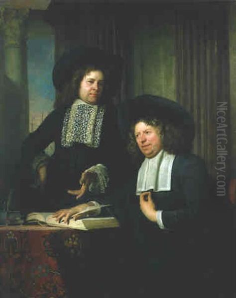 Two Gentlemen Seated At A Table - view 1