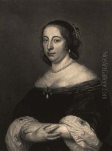 Portrait Of A Lady, Half-length, Wearing A Black Gown With Linen Collar