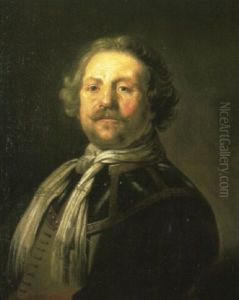 Portrait Of A Soldier In A Gorget And A White Scarf