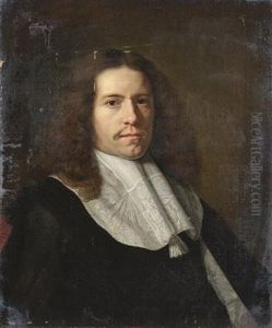 Portrait Of A Gentleman In A Black Robe With A Lace Collar