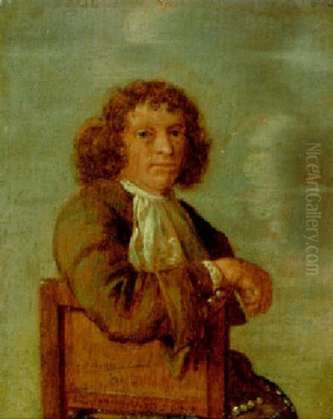 Portrait Of A Gentleman, Seated Half-length, In A Brown Costume And Cravat - view 1