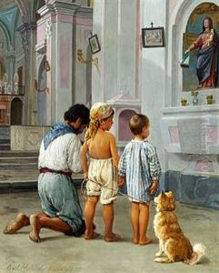 Santa Maria Del Bastimento. En Fader Med Sine Born Bedende Til Madonna