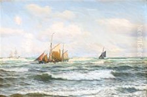 Sailing Ship On Open Sea - view 1