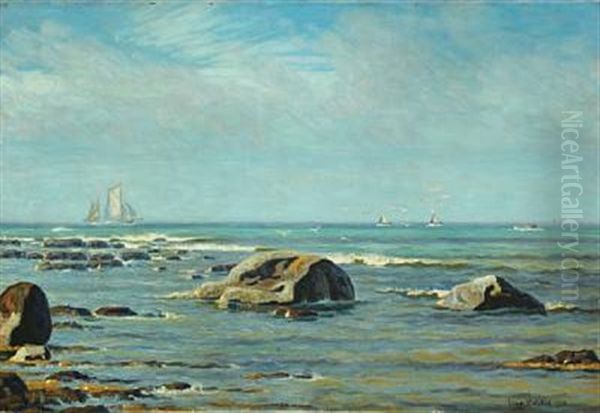 Seascape With Sailing Boats At The Horizon - view 1
