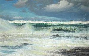 Udsigt Over Havet, I Horisonten En Damper