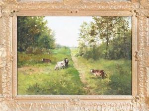 Cattle In Landscape by Louise De Hem