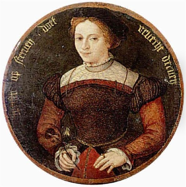 Portrait De Jeune Femme Tenant Une Fleur - view 1